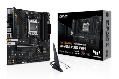 לוח אם ASUS TUF GAMING A620M-PLUS WIFI AMD AM5 A620 DDR5