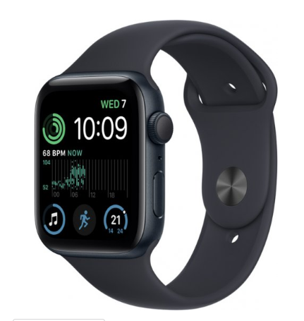 שעון חכם Apple Watch SE GPS 44mm צבע שעון Midnight Aluminum צבע רצועה Midnight Sport Band