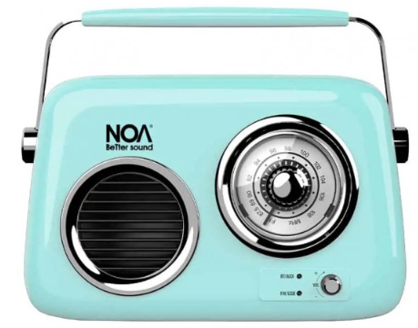 רמקול Bluetooth נייד בעיצוב רטרו עם רדיו NOA Retro