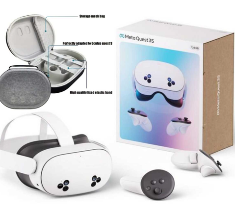 באנדל מושלם Oculus Quest 3S 128GB + נרתיק נשיאה  + כבל לינק 5 מטרים למחשב