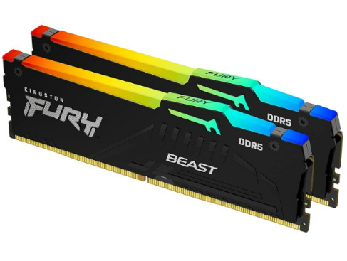 ז.לנייח Kingston Fury Beast RGB 32GB 2x16GB 6000Mhz DDR5 CL36 KIT