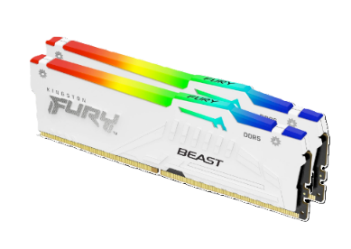 זכרון Kingston Fury Beast RGB White 32GB 2X16 6000MHZ AMD/Intel