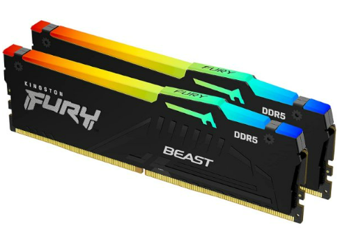 זיכרון לנייח Kingston Fury Beast BLACK RGB 64GB 2X32GB DDR5 6K Mhz C36