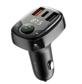 WiWu PC600 3-Ports Type-C USB 2 36W Quick Car Charger, Black