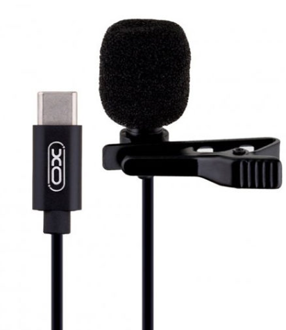 מיקרופון דש XO עם חיבור USB-C וקליפס לחולצה MKF-02