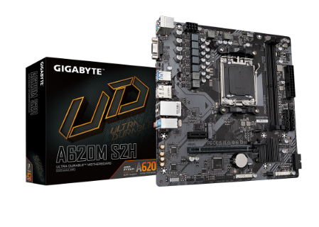 לוח למעבדי Gigabyte A620M S2H DDR5 Micro-Atx DP HDMI VGA AM5 AMD