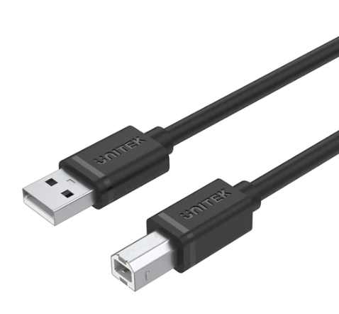 כבל למדפסת UNITEK Y-C4001GBK USB2.0 USB-A(M) to USB-B(M) Cable