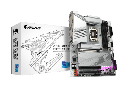 לוח אם Gigabyte Z790 AORUS ELITE AX ICE ATX DDR5 WIFI BT WHITE