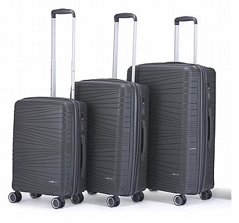 Swiss Voyager Texas סט מזוודות קשיחות פוליפרופילן 3 יח' 28| 24| 20 אינטש + הרחבה