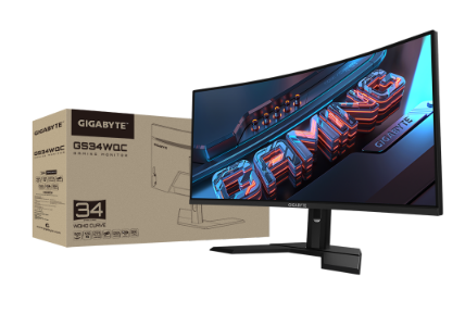 מסך גיימינג Gigabyte GS34WQC WQHD VA 135Hz 1Ms Curved HDR Ready