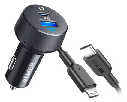 מטען לרכב Anker 30W PD USB-C + MFI Cable B2726