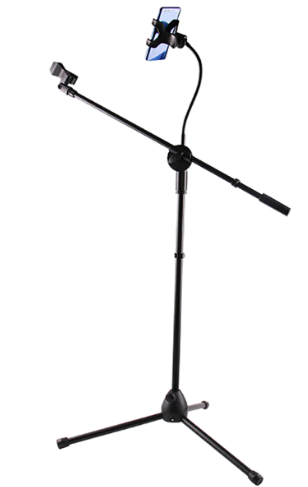 מיקרופון מקצועי Mic Stand Black Gooseneck Tablet Phone Holder Microphone Stand