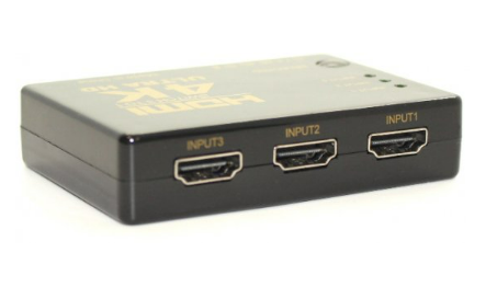 מתג 3 כניסות HDMI 4K ליציאה אחת עם שלט אלחוטי Gold Touch