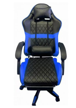כיסא גיימרים "מולטי גיימר" גימור מעויינים כולל הדום רגליים וכרית מסאז