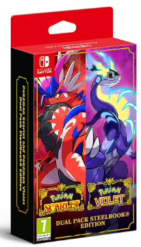 Pokemon Scarlet + Violet Double pack Steelbook Edition Nintendo Switch מהדורת סטילבוק מיוחדת