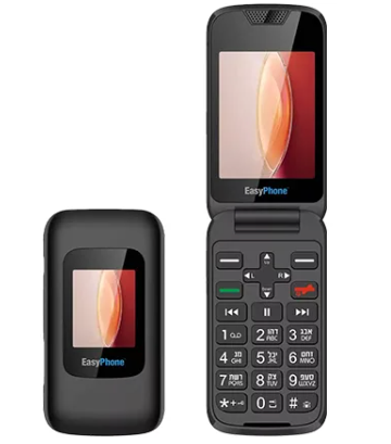 טלפון סלולרי למבוגרים צדפה עם מקשים EasyPhone NP-50 בצבע שחור