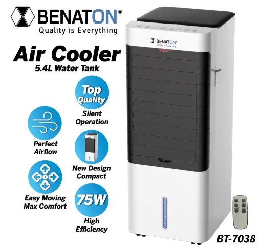 BT-7038 מצנן אוויר Multi Air Cooler מיכל ענק 5.4L עם שלט רחוק