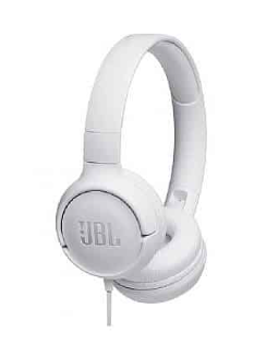 אוזניות חוטיות בצבע לבן JBL TUNE T500 יבואן רשמי