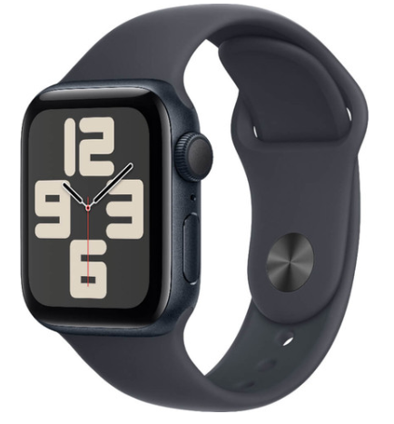 שעון חכם 40 מ"מ Apple אפל Watch SE 2024 GPS 40mm - Midnight Aluminium Case With Midnight Sport Band M/L