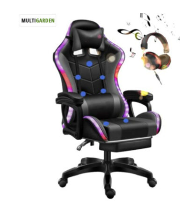 כיסא גיימינג בלוטוס מולטי גארדן שחור RGB
