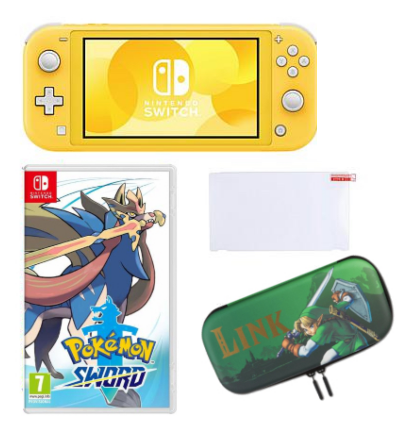 Nintendo Switch Lite עם משחק לבחירה + כיסוי קשיח ומגן מסך