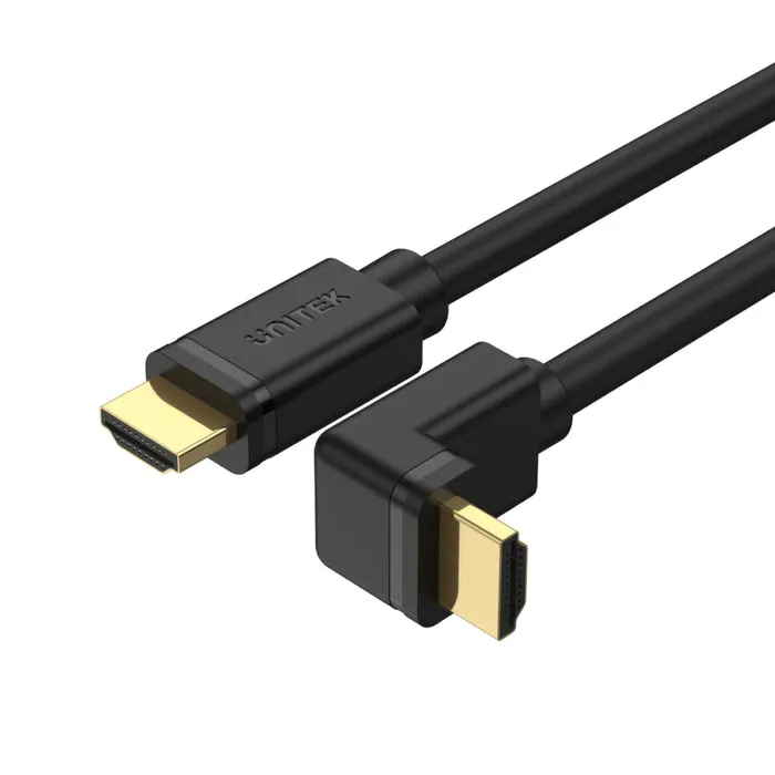 כבל תצוגה זווית 90 מעלות Unitek 4K 60Hz HDMI Right Angle 90° Y-C1002