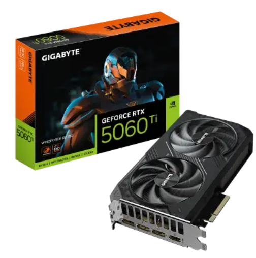 כרטיס מסך Gigabyte RTX 5060 Ti WindForce 2 OC 16GB