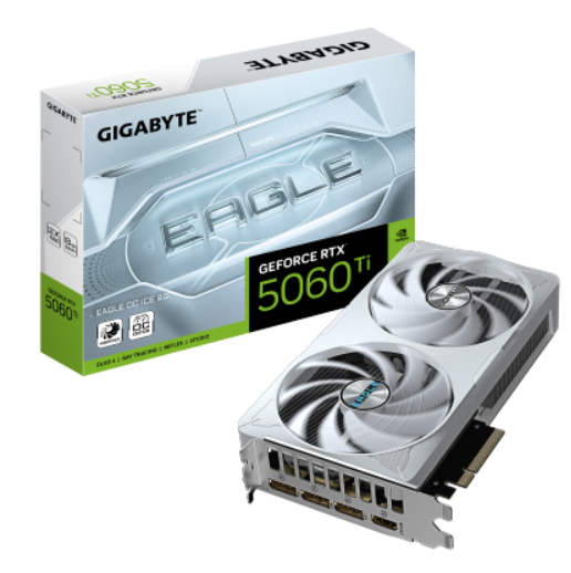כרטיס מסך Gigabyte GeForce RTX 5060 Ti EAGLE ICE OC 8GB White