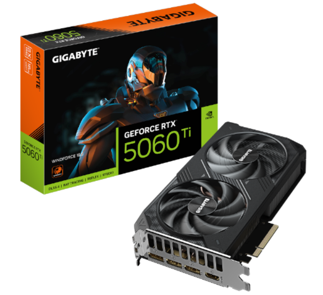 כרטיס מסך Gigabyte RTX 5060 Ti WindForce 2 16GB