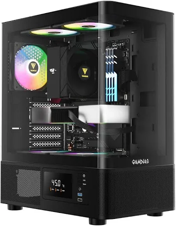 מארז מחשב GAMDIAS ATLAS E2 CG זכוכית מעוגלת וצג דיגיטלי