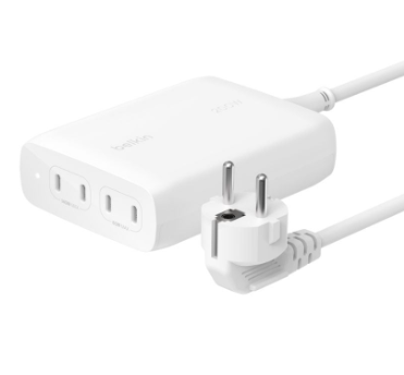 מטען קיר 4 יציאות GaN מבית Belkin – טעינה עוצמתית 200W ל-USB-C