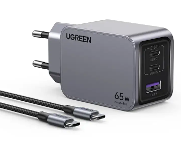 מטען קיר מהיר UGREEN NEXODE PRO 65W GAN + כבל CTC