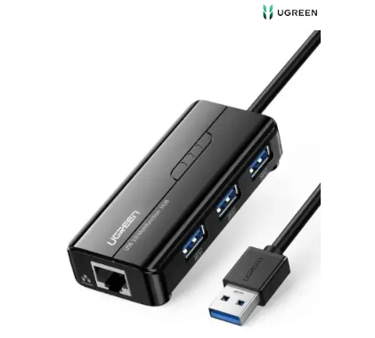 מתאם UGREEN  USB 3.0 Hub with Gigabit Ethernet 20265