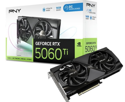 כרטיס מסך PNY RTX 5060 Ti OC Dual Fan 16GB GDDR7