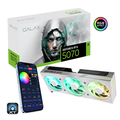 כרטיס מסך Galax RTX 5070 12GB GDDR7 OC - White - EX Gamer OC Triple Fan