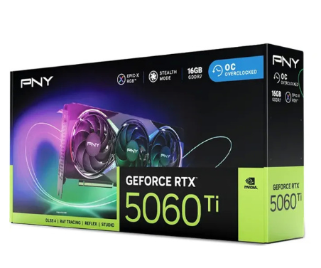 כרטיס מסך PNY Geforce RTX 5060Ti EPIC-X RGB OC Triple Fan 16GB GDDR7