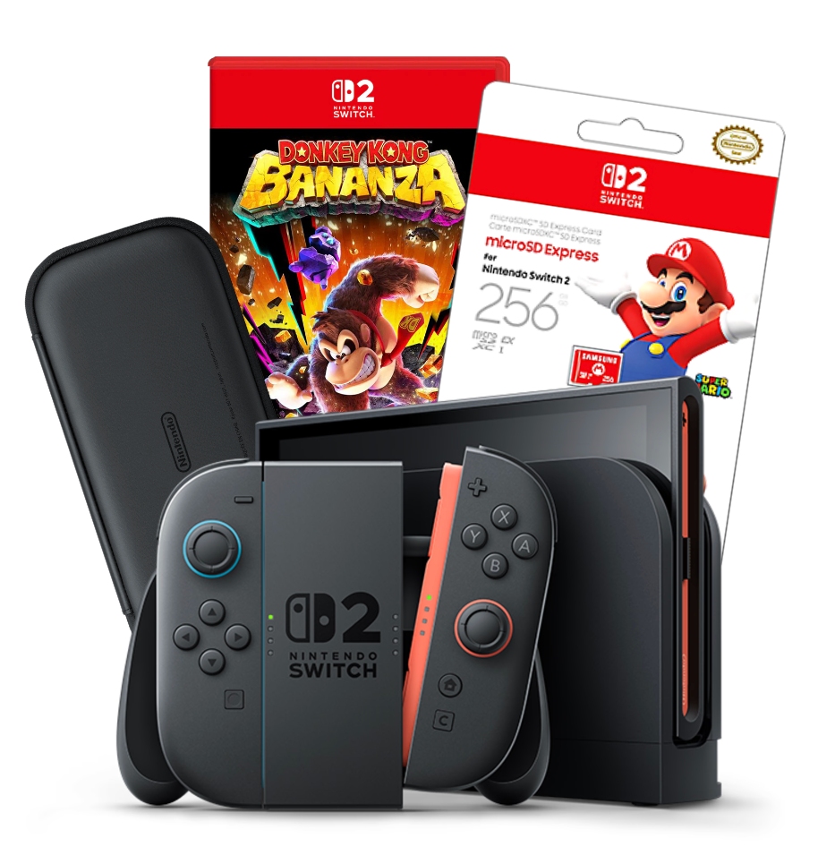 קונסולת Nintendo Switch 2 בנפח 256GB + משחק לבחירה + כרטיס זיכרון + קייס קשיח