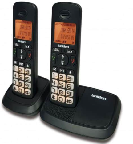 טלפון אלחוטי כפול UNIDEN AT4103-2BK