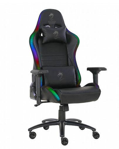 כיסא גיימינג Dragon Space Plus RGB שחור דמוי עור