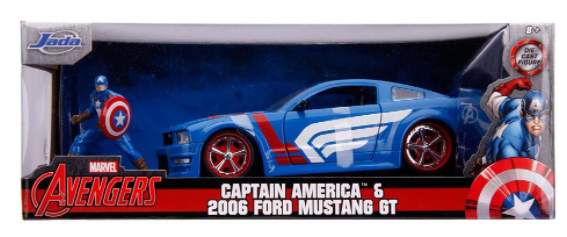 מכונית Jada Toys USA | Captain America & 2006 Ford Mustang GT (31187)