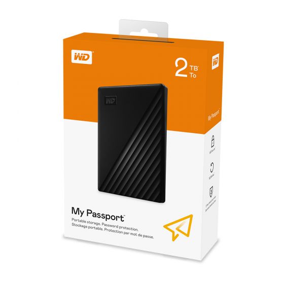כונן קשיח חיצוני WD 2TB My Passport USB 3.0 Secure