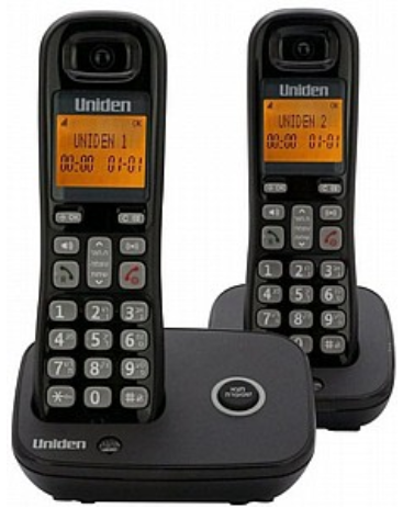 טלפון אלחוטי כפול בעברית UNIDEN AT4106-2