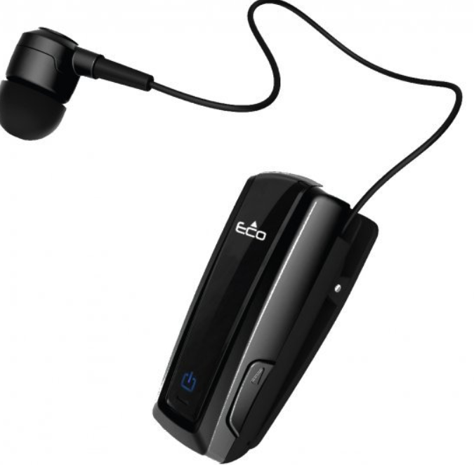 אוזניית Bluetooth איכותית עם רטט וכבל נגלל ECO STREAM A2DP