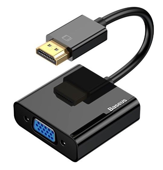 Baseus adapter with HDMI 4K to VGA + micro USB / AUX audio 3.5mm mini jack black