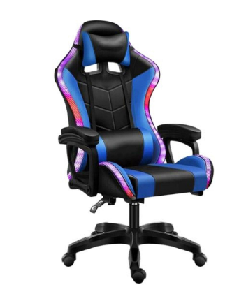כיסא גיימרים כולל תאורת RGB עם שלט, כרית עיסוי חשמלית (חיבור USB), רמקולי Bluetooth, הדום נפתח לרגליים