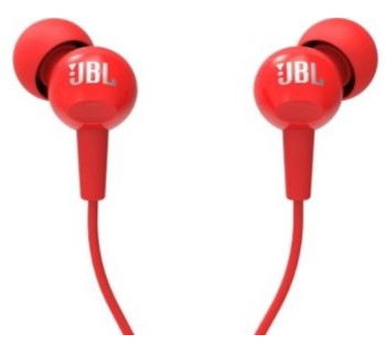 אוזניות חוטיות JBL C100SI אדום יבואן רשמי