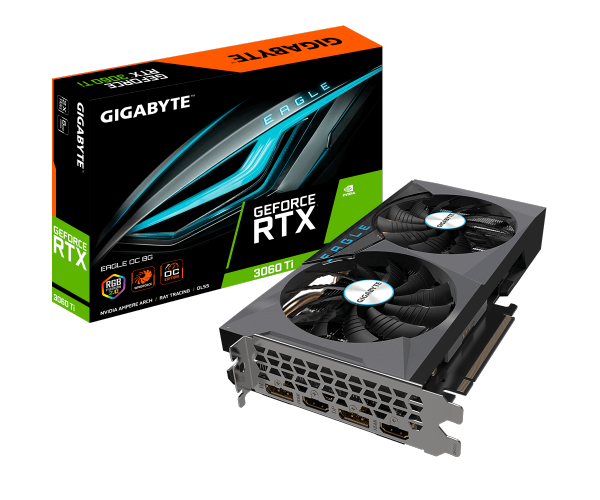 כרטיס מסך Gigabyte RTX3060Ti Eagle OC 8GB 256Bit Pcie 4.0