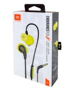 אוזניות ספורט JBL Endurance Run צבעים שחור צהוב אוזניות חוטיות יבואן רשמי