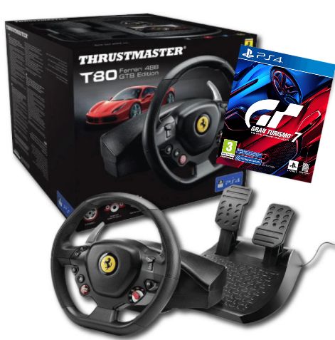 באנדל הגה PS4 Thrustmaster Ferrari T80 +GRAN TURISMO