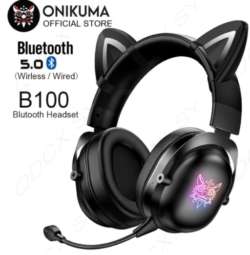 אוזניות גיימינג Onikuma B100 Bluetooth צבע שחור